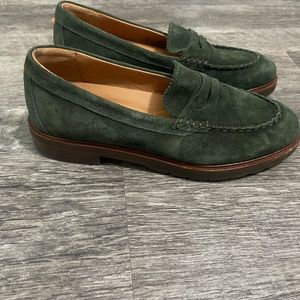 Forest Green Suede Loafers